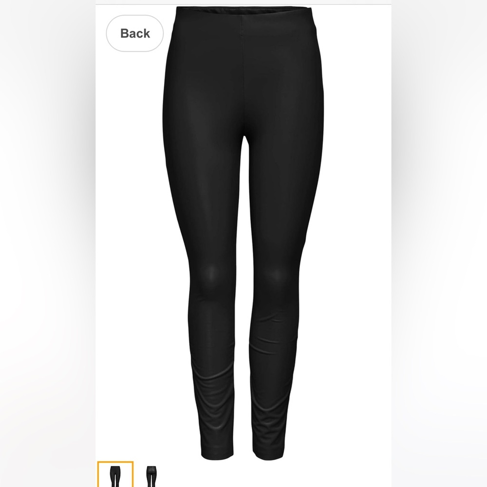ONLY Faux Leather Black Leggings Size XL NWT New
